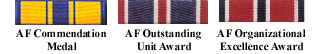 Air Force Commendation; Air Force Outstanding Unit; Air Force Organizational Excellence