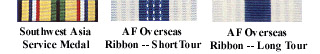 Southwest Asia Service; Air Force Overseas Ribbon Short; Air Force Overseas Ribbon Long