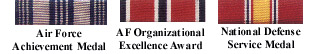 Air Force Achievement; Air Force Organizational Excellence; National Defense Service